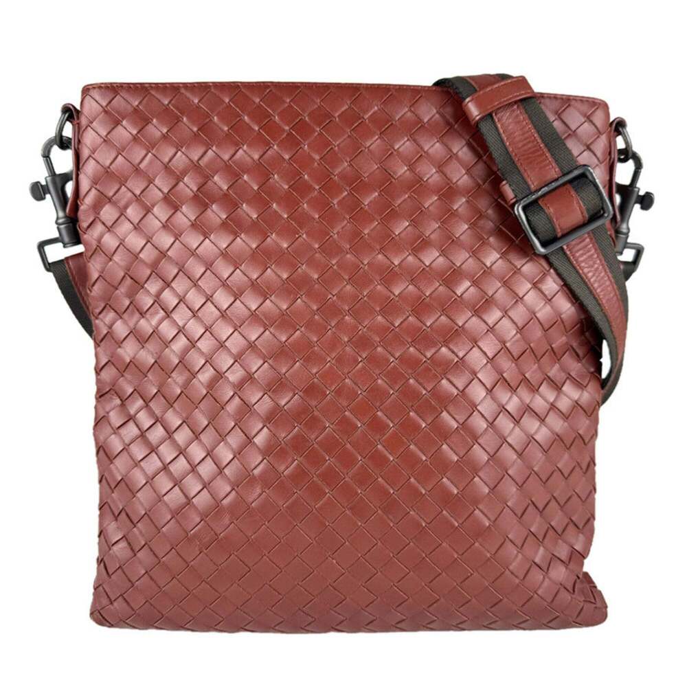 BOTTEGA VENETA Brown Leather Intrecciato Shoulder Bag